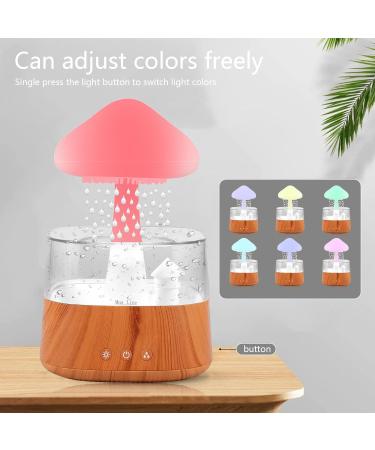 Rain Cloud Humidifier with Colorful Lights and Water Drop Sound - Wood Aroma Diffuser for Home Desk Bedside - Buy Online on SooperMarket.com
