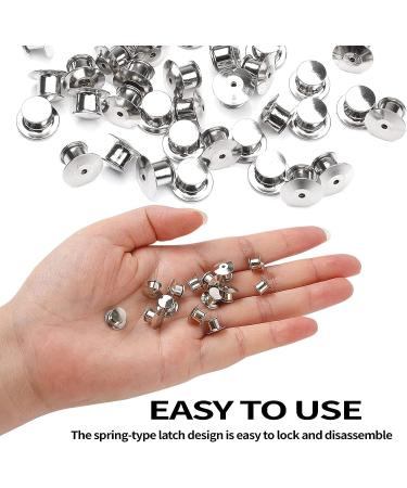 40PCS Locking Pin Backs - Flat Head Clasp for Brooches, Lapels, Badges, DIY Crafts - Buy Online on SooperMarket.com