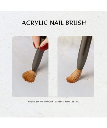 Aokitec #10 Oval Crimped Sable Acrylic Nail Brush - Wood Nail Art Tool for Manicure | Black - Buy Online on SooperMarket.com