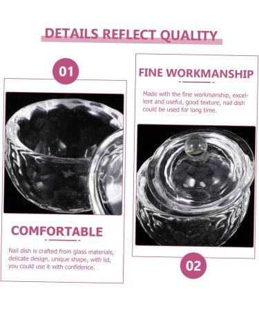 ABOOFAN Wedding Decor Nail Manicure Tools Manicure Nail Dish Nail Dish Bowl with Lids Dappen Dish Nail Accessories Nail Art Dish Nail Dish Cup Nail Cups Glass Diamond With Cover 1 - Buy Online on SooperMarket.com