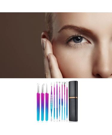 Rehomy 10pcs Stainless Steel Blackhead Remover Extractor Tools Acne Kit Pimple Popper Tool Kit for Nose Face Forehead - Buy Online on SooperMarket.com