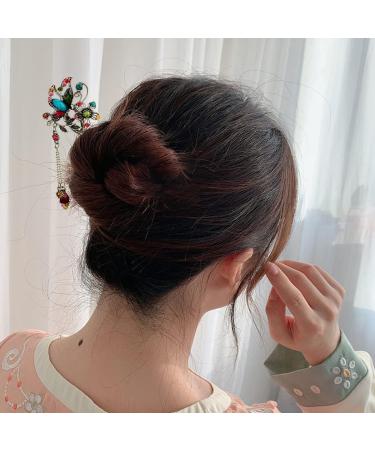 LEEQ Vintage Hair Sticks Chinese Hair Sticks Vintage Chinese Hairpin Antique Hairpin Metallic Hair Stick for Decorative Hair Styling Fixed (6 Pieces) - Buy Online on SooperMarket.com
