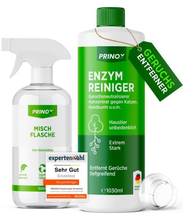 Prinox 1030ml enzyme cleaner concentrate including mixed bottle I strong odor remover i results in up to 40l odor neutralizers i eliminates dogurine cat urine smell deeply and much more.I made in de 1.03 l (1 Pack)