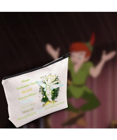 Fairy Tale Cosmetic Make Up Bag - Braver, Stronger, Smarter Than You Think - Fairy Pixie Inspired Gift - Zipper Pouch for Women/Girls - Always Tinkerbell - Buy Online on SooperMarket.com
