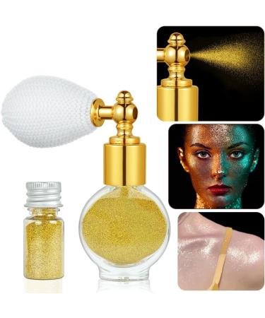 AOOWU Glitter Powder Spray Shiny Body Glitter Spray for Women Highlighter Loose Powder Spray Shimmer Sparkle Pearl Powder Makeup Spray for Body Hair Face and Clothing Colorful Gold - Buy Online on SooperMarket.com
