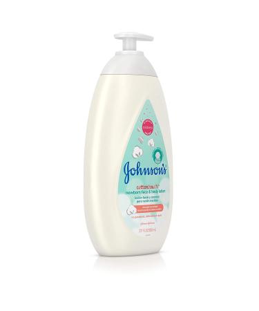 Johnson's CottonTouch Newborn Baby Face and Body Lotion - Hypoallergenic Moisturization with Real Cotton - 27.1 fl. oz - Paraben, Sulfate, and Dye-Free - Buy Online on SooperMarket.com