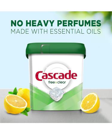 Cascade Free & Clear Dishwasher Pods 62 ct Actionpacs Detergent - Lemon Essence | Eco-Friendly Cleaning Solution - Buy Online on SooperMarket.com
