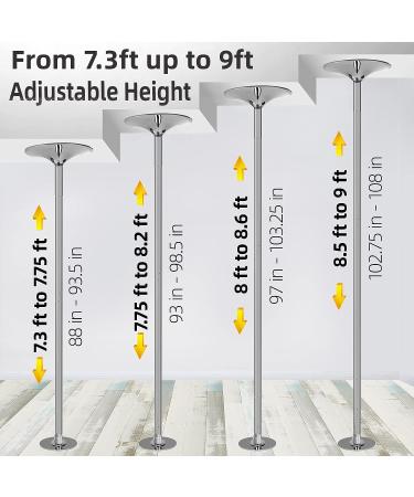 Adjustable 45mm Dance Pole Stainless Steel Connector Tube - 250mm Silver - Buy Online on SooperMarket.com