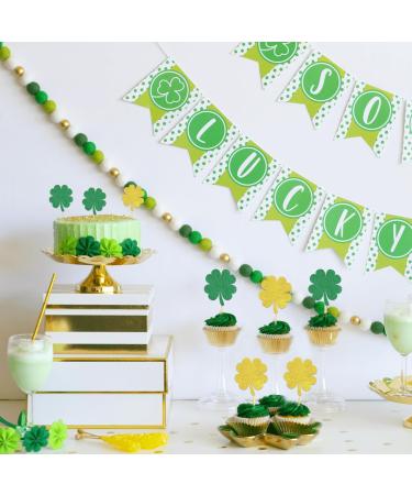 24 Pcs St Patrick's Day Cupcake Toppers Four Leaf Clover Leprechaun Hat Horseshoe Shamrock Cupcake Toppers for St Patrick's Day Party Decorations (Trefoil A) - Buy Online on SooperMarket.com