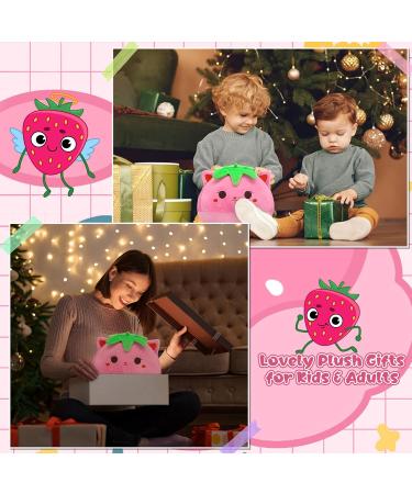 MUFEIRUO 40cm Strawberry Cat Plush Pillow - Cute Stuffed Animal Toy for Kids - Soft Cat Doll for Girls and Boys - Buy Online on SooperMarket.com