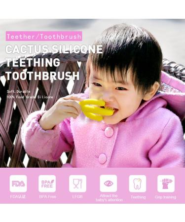 Baby Toothbrush Teether - Soft Silicone Bristles for Teething Relief (2pcs Blue and Green) - Buy Online on SooperMarket.com