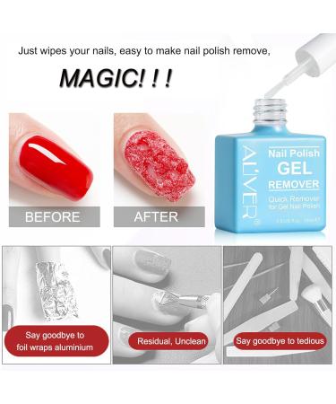 Gel Remover for Nails - 15ML Professional Gel Nail Polish Remover with Cuticle Pusher and Nail Polish Scraper Soak-Off Gel Nail Polish Kit Quick & Easy Peel Off Nails Polish In 2-5 Minutes 01 - Buy Online on SooperMarket.com