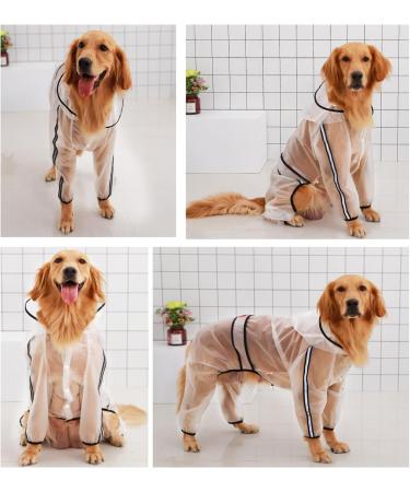 BT Bear Dog Raincoat with Legs Transparent Four-legs Large Dog Raincoats Waterproof with Reflective Strips & Hood Jumpsuit for Medium Dogs Large Dogs (7XL) - Buy Online on SooperMarket.com