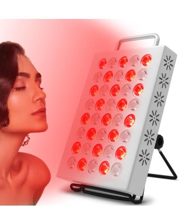 Red Light Near Infrared Light Lamp Panel with 40pcs Dual Chips LEDs Adjustable Brightness Red Lamp at Home and Office Red LED Light with Timer