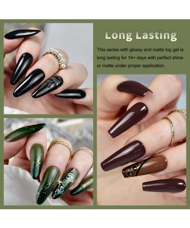 Lavender Violets 13 Pcs Gel Nail Polish Set 9 Misty Forest Autumn Winter Colours Nail Art UV LED Soak Off Christmas Green Manicure With Base Coat Matte n No Wipe Top Coat Nail File C680 Misty Forest-680 - Buy Online on SooperMarket.com