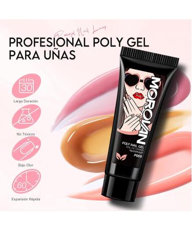 Morovan Poly Gel Starter Set - 8 Colors 48W UV/LED Lamp DIY Nail Kit for Home Use - Perfect Geln gel Poly Gel Extension Set for Women - Buy Online on SooperMarket.com