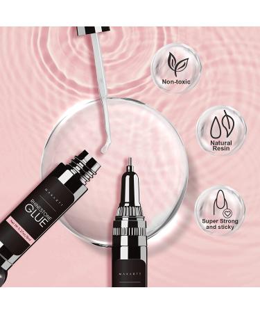 Makartt 2pcs Nail Rhinestone Glue Gel Pen Set - Clear, Precision Adhesive for Nail Art Decorations - 8ml - Buy Online on SooperMarket.com