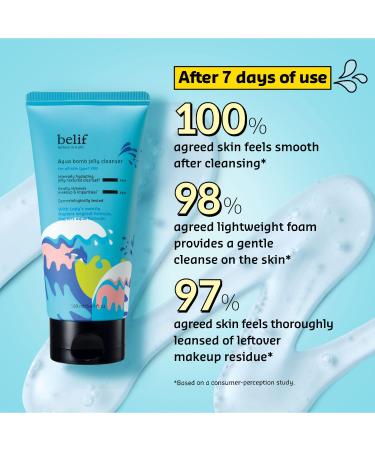 belif Aqua Bomb Jelly Cleanser - Gentle & Effective Clean Beauty | Foaming Makeup Remover | For All Skin Types | 5.41 floz - Buy Online on SooperMarket.com