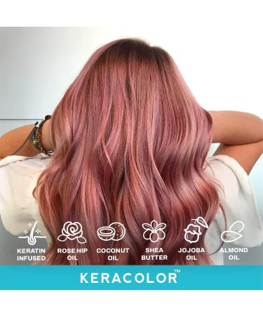 KERACOLOR Kit of 3-in-1 (Cleanse + Conditioner + Color) Rose Gold Semi-Permanent Hair Dye and Finishing Hair Spray 10oz - Buy Online on SooperMarket.com
