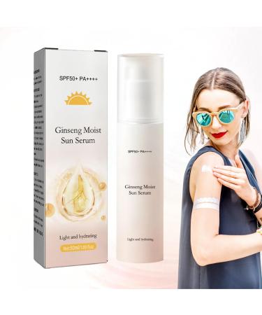 Tongyend Ginseng Moistsun Serum 50Ml Protective Essence Hydrates Face Sunscreen Refreshing Sunscreen Ginseng Sunscreen Cream Moisturizing Sunscreen Is Lightweigh face Spf 50+ Pa++++