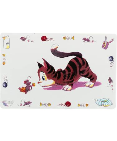 Trixie Comic Cat Print Place Mat 44 x 28 cm 1 Count (Pack of 1) White