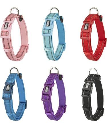 YUDOTE Dog Collar Medium Strong Reflective Nylon Webbing with Soft Comfy Neoprene Padded Linning for Medium Dogs Daily Use Pink M (Pack of 1) Pink - Buy Online on SooperMarket.com