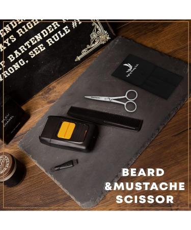 Premium Stainless Steel Beard Scissors & Comb Set for Men | Precision Nose Ear & Eyebrow Hair Trimmers - Buy Online on SooperMarket.com