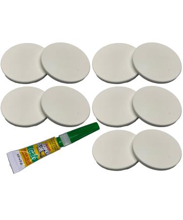 Ceramic Coral Frag Plugs / Disks / Base with Free Reef Glue Gel Awesome Aquatic Frag Plug Frag Plate Frag Disc (10 Pack 70 MM W/Glue)