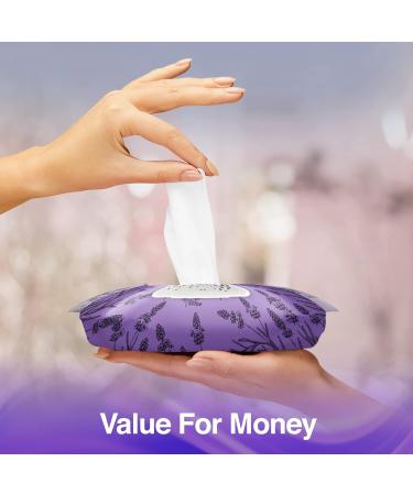 BeautyFrizz Lavender Face Cleansing Wipes - 120 pcs - Gentle Makeup Remover with Aloe, Retinol, Castor & Vitamin E - Refreshing Facial Wipes for Face & Neck - Buy Online on SooperMarket.com