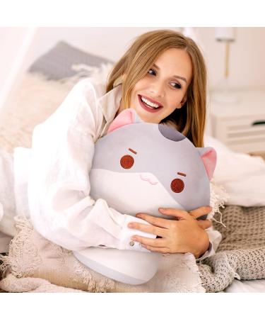 Mewaii 14'' Soft Cat Mushroom Stuffed Animal Plush Pillow Squishy Toy - Gray | 14 Inch - Buy Online on SooperMarket.com