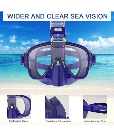 Bairuifu Foldable Snorkel Mask Set - 180 Panoramic View, Anti-Fog, Anti-Leak, Camera Mount - Ideal for Scuba Diving and Snorkeling - Adults, Men, Women, Youth, Kids - Buy Online on SooperMarket.com