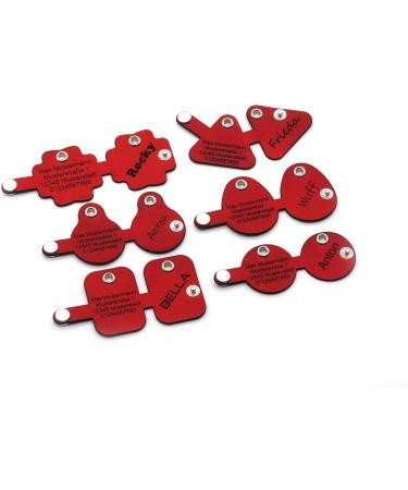 Copter Farm Dog Brand Bag | Engraved Leather Dog Collar | Customizable Red Round Design | Art & Real Leather - Buy Online on SooperMarket.com