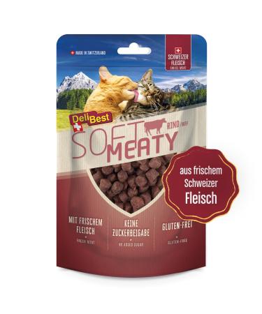 Delibest Soft Meatys I Cats treats from Swiss beef cereal -free I semi -damp treats easy digestible i cat snack without artificial additives i for allergy sufferers I 100g