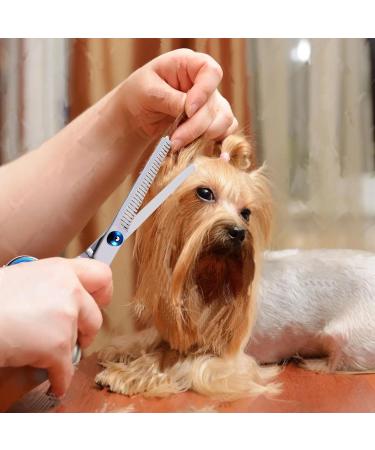 Jiasoval 4-in-1 Dog Grooming Kit with Safety Round Tip - Professional Scissors Set for Dogs & Cats - Includes Steel Comb and Leather Pouch - Buy Online on SooperMarket.com