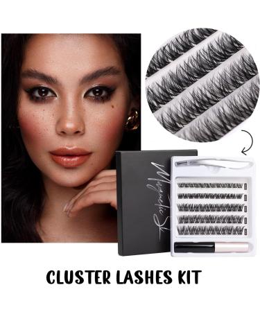 DIY False Eyelashes 45 Cluster Lashes | C Curl Reusable Soft Individual Lashes | Natural Look with Clear Glue | Strong Hold 10-16MM | Fluffy and Reusable - DM01-Natural - Buy Online on SooperMarket.com