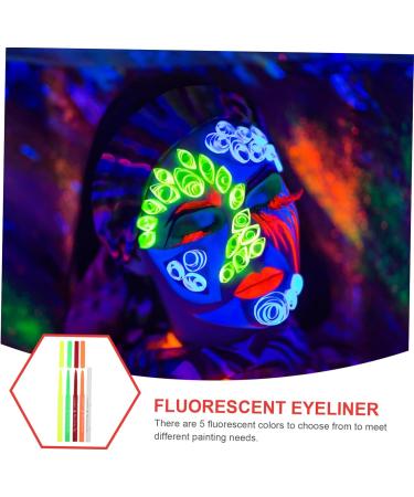 HAPINARY 5pcs Halloween Paint Pen Glow Eyeliner Pencil Eyeliner Fluorescence Make up Highlighter Plastic - Buy Online on SooperMarket.com