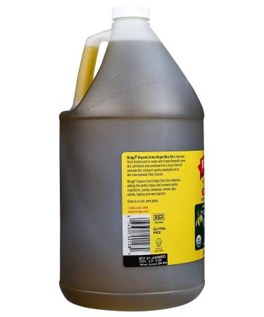 Bragg Organic Extra Virgin Olive Oil - Cold Pressed EVOO from Greek Koroneiki Olives - 1 Gallon (128 Fl Oz) | USDA Certified, Non-GMO, Kosher - Ideal for Marinades & Vinaigrettes - Buy Online on SooperMarket.com