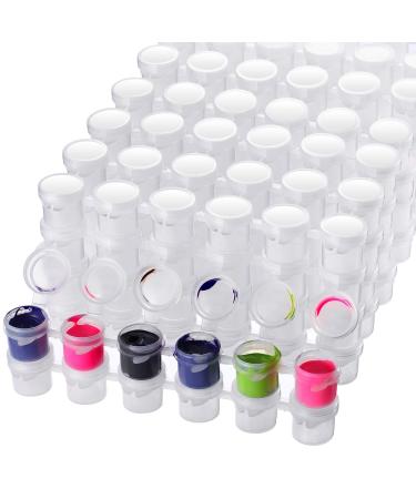 Outus 50 Strips Empty Paint Strips Paint Cup Pots Clear Storage Paint Containers Mini Painting Cup Pot for Classrooms Schools Paintings Art Festivals Summer Camps  300 Pots in Total (5 ml/ 0.18 oz)