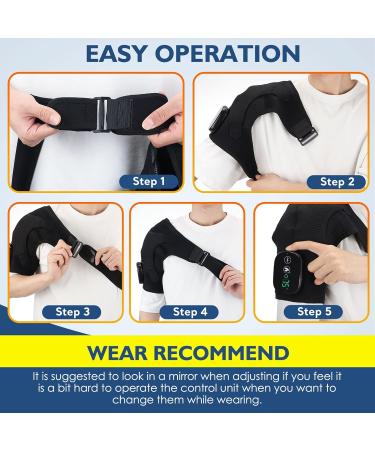 Heated Shoulder Massager Brace Support with Vibration Heating Electric Shoulder Wrap with Massage 3 Modes Cordless Vibration Shoulder Pad for Men and Women Fits for Left or Right Shoulder Black Black Large - Buy Online on SooperMarket.com