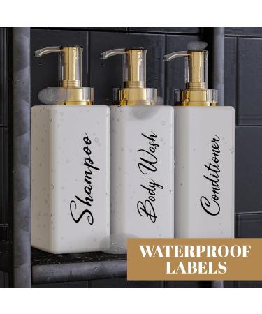 Akalin Refillable Shampoo and Conditioner Bottles 16oz White and Gold Soap Dispenser Bathroom Shampoo and Conditioner Dispenser for Bathroom Lotion Body Wash Massage Oils (White) 3pcs 500ml Gold Pump Bottles - White - Buy Online on SooperMarket.com