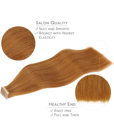 WENNALIFE 18 inch Auburn Ginger Tape in Human Hair Extensions - 20pcs, 50g Remy Real Human Hair Colored Tape Extensions #30 - Buy Online on SooperMarket.com