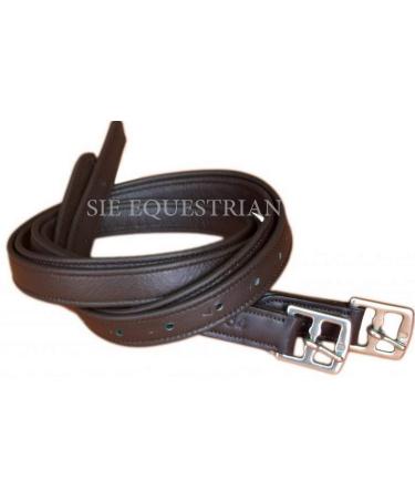 48" / 50" / 54" / 60" New 1" Super Soft English Stirrup Leathers Black/Havana Havana 48"