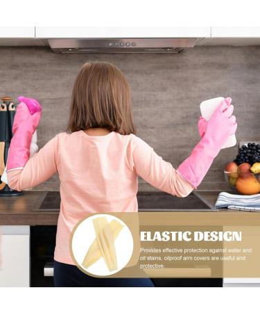 OSALADI Arm Sleeves Covers 45cm Arm Protectors with Elastic End Waterproof Arm Protection Guard Oversleeves for Work Lab School Cleaning - Buy Online on SooperMarket.com