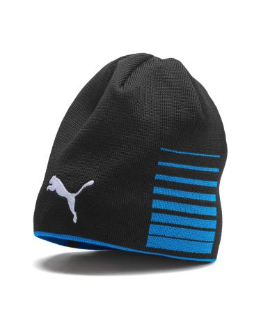 PUMA Unisex Adults LIGA Reversible Beanie Hat One Size Electric Blue Lemonade-Puma Black