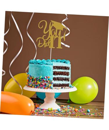 CHILDWEET 10pcs 2021 Graduation Cake Arrangement Trencher Cake Toppers 2021 Graduation Photo Booth Props Dessert Picks High Grad Paper Cups Party Cake Topper Food Insert Card Golden 13x13.5cm - Buy Online on SooperMarket.com