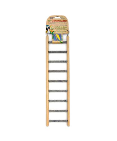 Penn-Plax Bird-Life Trimmer Plus Cement & Wood 9 Step Ladder (BA243)  Cement Made from Crushed Sea Shells  Great for Small Birds