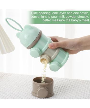 Heyu-Lotus Portable Baby Milk Powder Dispenser - 4 Layers Twist-Lock Formula Storage Container - 270ml per Layer - Silicone Handle - Green - Buy Online on SooperMarket.com
