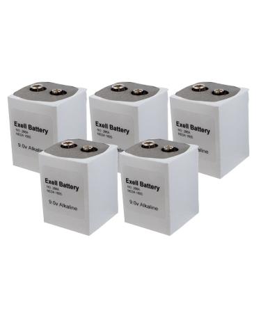 5pc Exell 266 Alkaline 9V Battery NEDA 1605 PP7 6F90