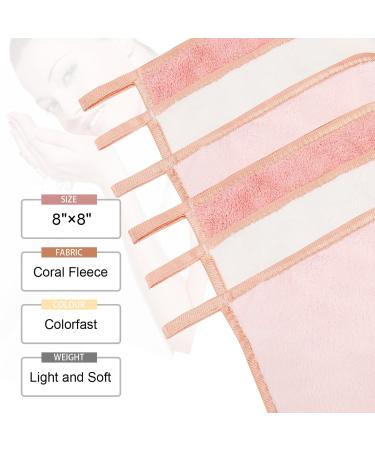 Phogary Microfiber Makeup Towels - 6 Pack Washable Facial Cleaning Cloths (20x20cm Pink) | Gentle Makeup Remover - Buy Online on SooperMarket.com