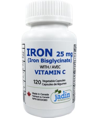 Iron Bisglycinate 25 mg with Vitamin C 120 Vegetable Capsules
